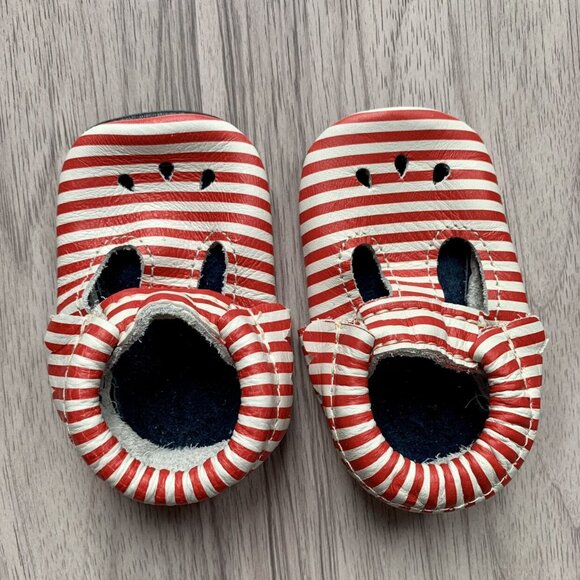 Freshly Picked Red & White Stripe Mary Jane Moccs - Picture 5 of 7